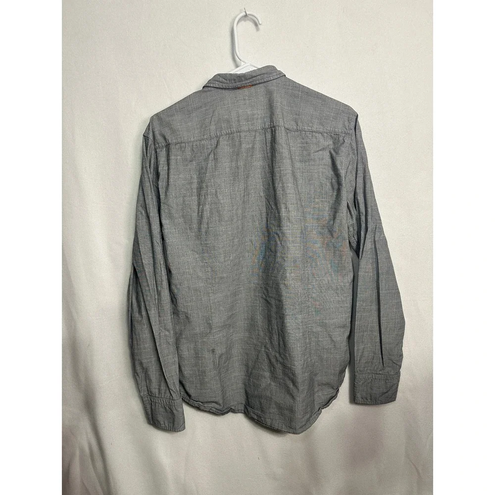 Hugo Boss Orange Mens Grey Crosshatch Button Down Long Sleeve‎ Shirt Large